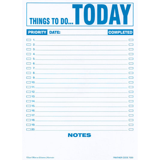 Panther Things To Do List Pad A5 or A4 Size