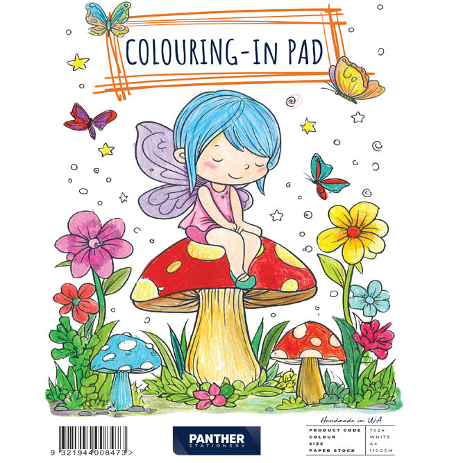 Panther Kids A4 colouring in pad Fairys