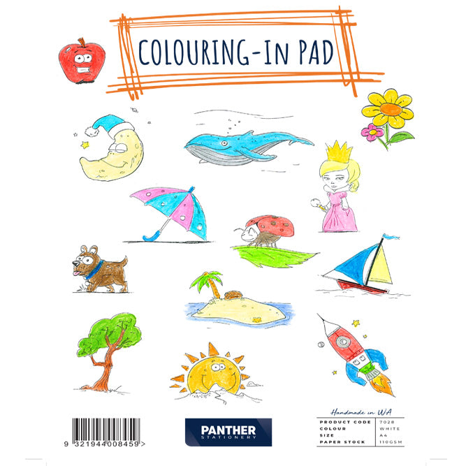 Panther Kids A4 colouring in pad ABC's