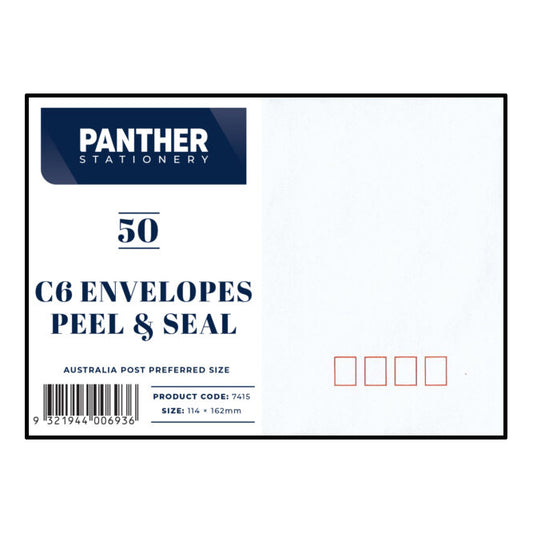 Panther C6 Envelopes - Stripseal (Pack of 25 or 50)