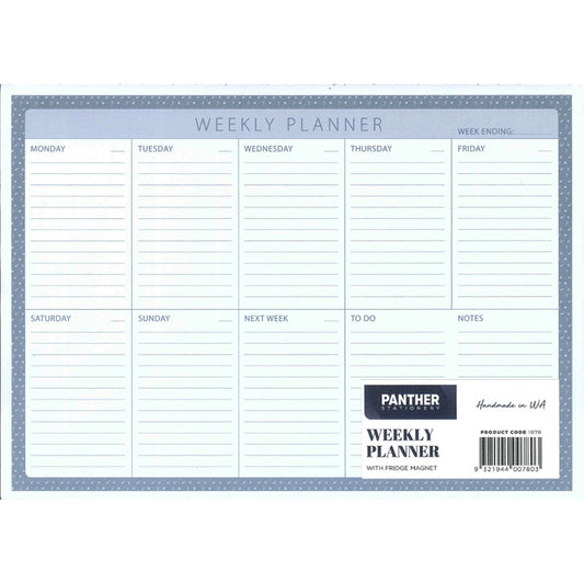Panther A4 or A3 Weekly Planner with Fridge Magnet