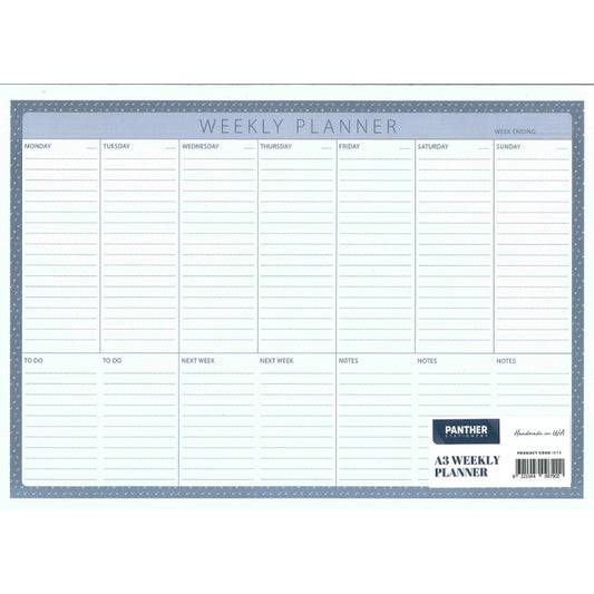 Panther A4 or A3 Weekly Planner with Fridge Magnet