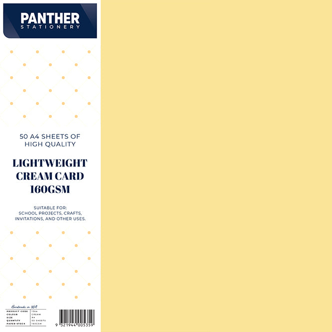 Panther A4 Lightweight Coloured Card 150gsm - Pack