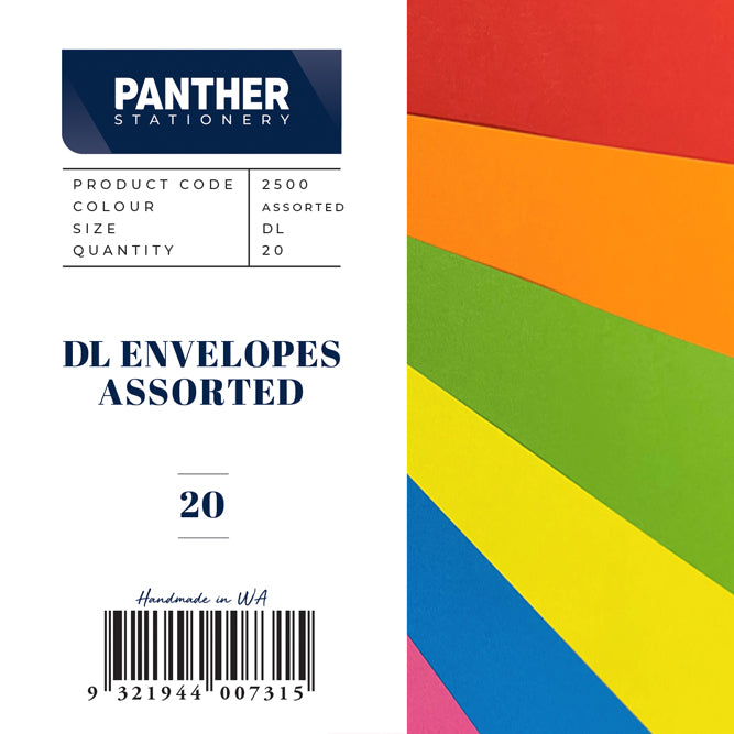 Panther Coloured Envelopes (Pack of 20)