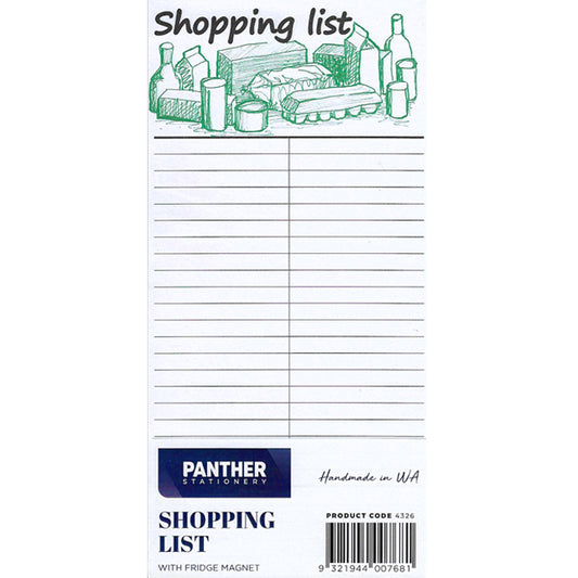 Panther Shopping List with Fridge Magnet