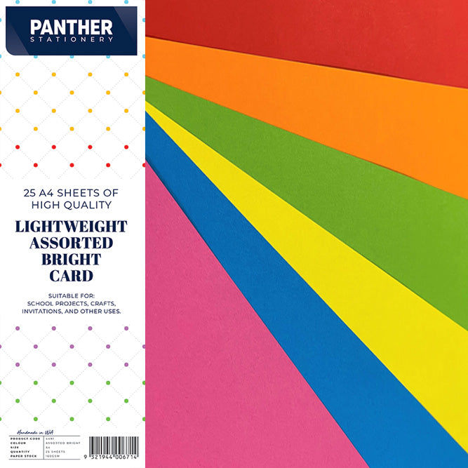 Panther A4 Lightweight Coloured Card 150gsm - Pack