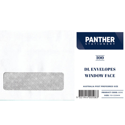 Panther DL Envelopes - Window (Pack of 25 or 100)
