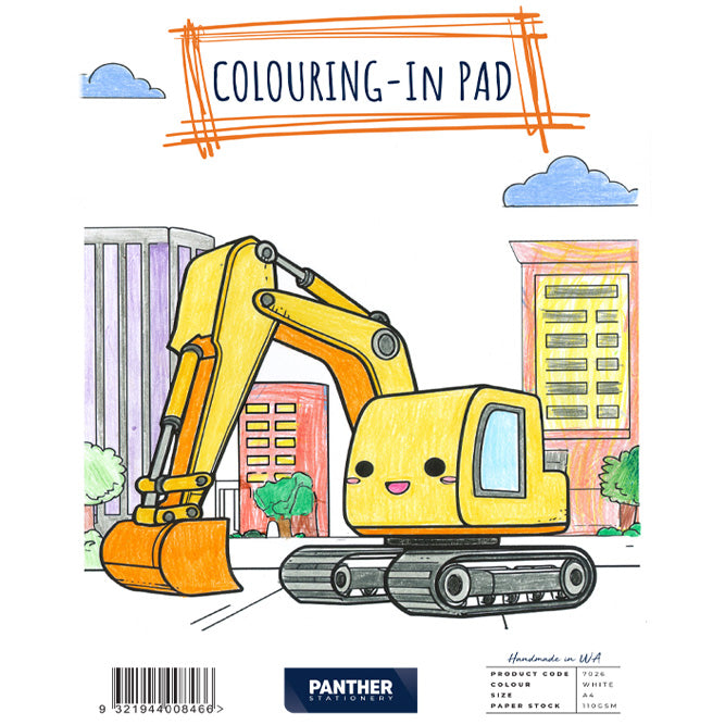 Panther Kids A4 colouring in pad Construction