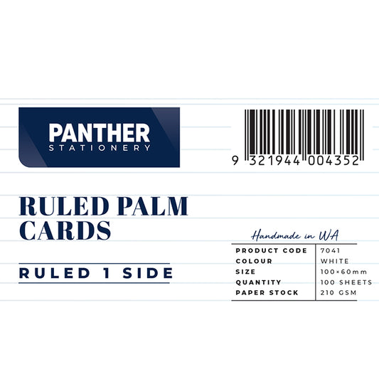 Panther Ruled Palm Cards – 100 Sheets