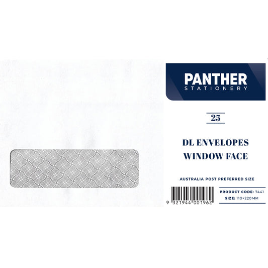 Panther DL Envelopes - Window (Pack of 25 or 100)