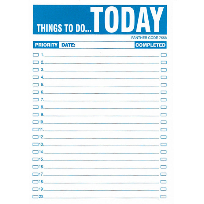 Panther Things To Do List Pad A5 or A4 Size