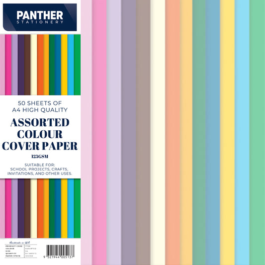 Panther A4 Heavyweight Assorted Colours Paper – 125 GSM