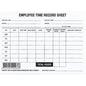 Employee Time Record Pad