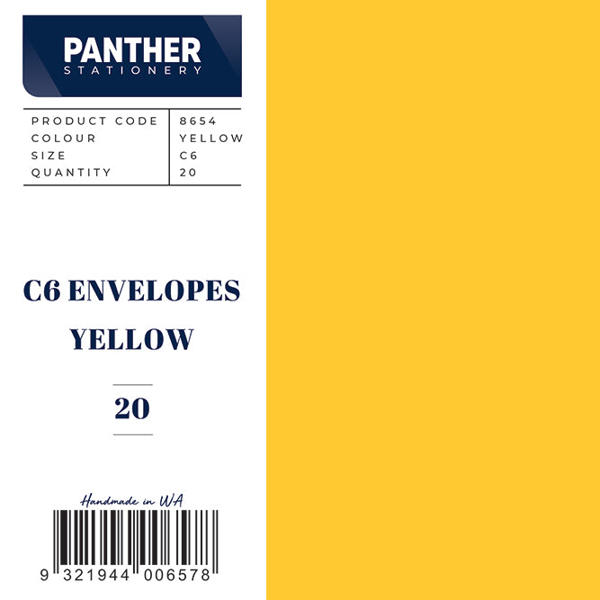 Panther Coloured Envelopes (Pack of 20)
