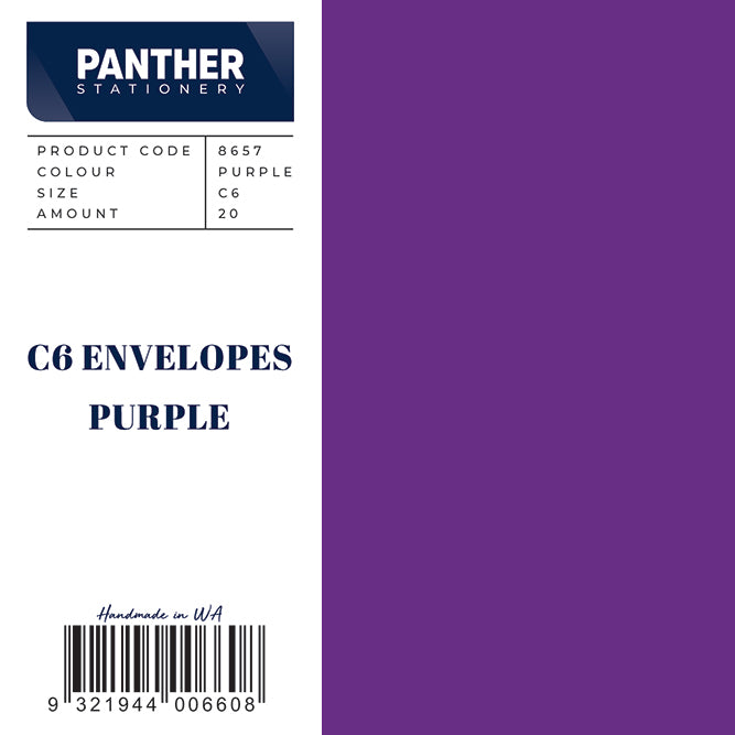 Panther Coloured Envelopes (Pack of 20)