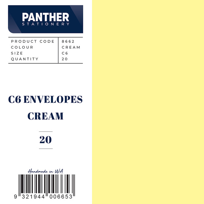 Panther Coloured Envelopes (Pack of 20)
