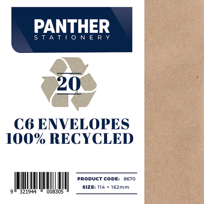 Panther Coloured Envelopes (Pack of 20)