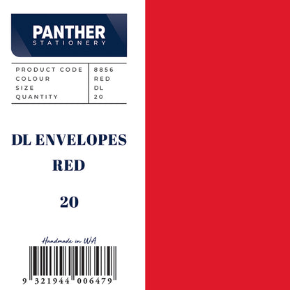 Panther Coloured Envelopes (Pack of 20)