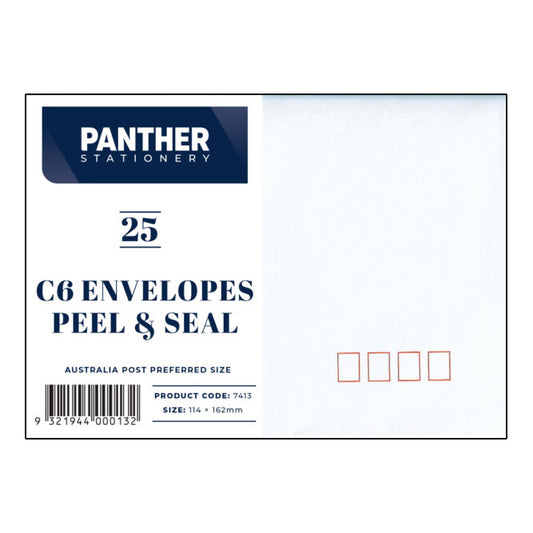 Panther C6 Envelopes - Stripseal (Pack of 25 or 50)